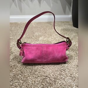 Vintage coach Hamptons Demi Suede Hobo Shoulder Baguette 7470